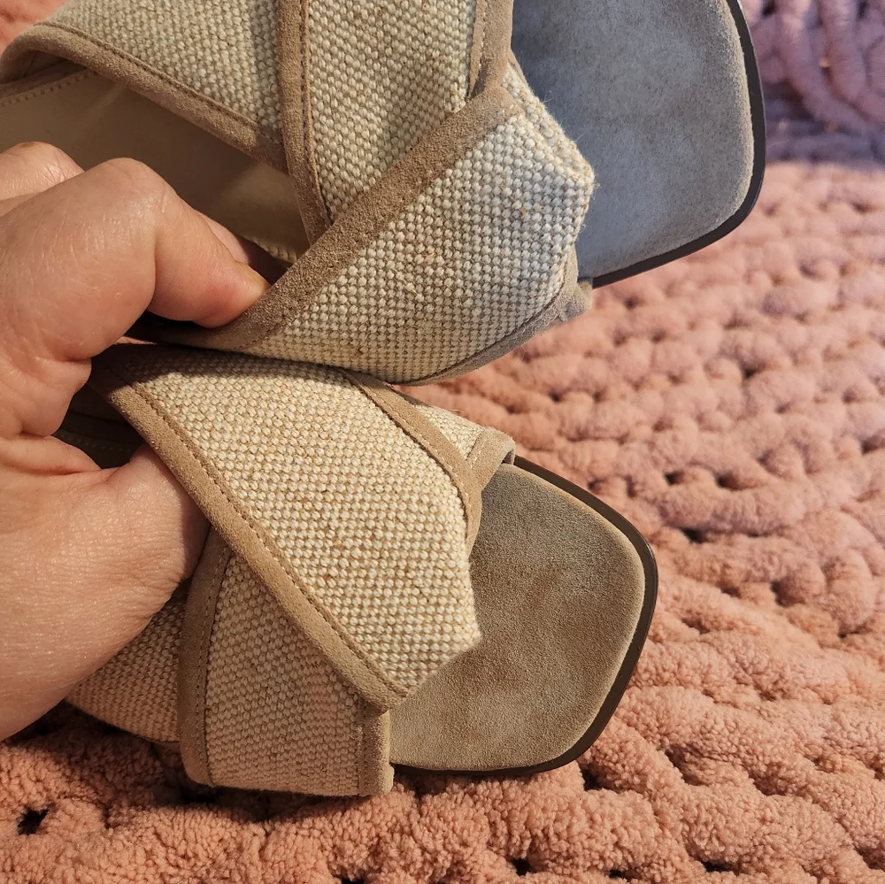 J. McLaughlin Tan and Cream Sandals